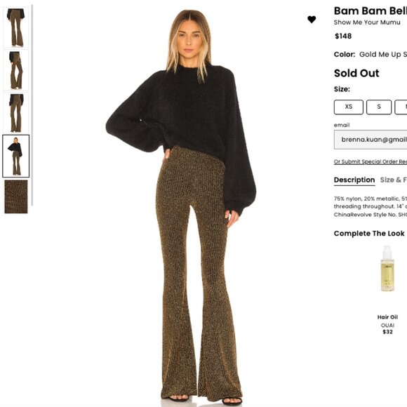 Show Me Your Mumu Bam Bam Bells Gold Me Up Stripe XS - Picture 10 of 14